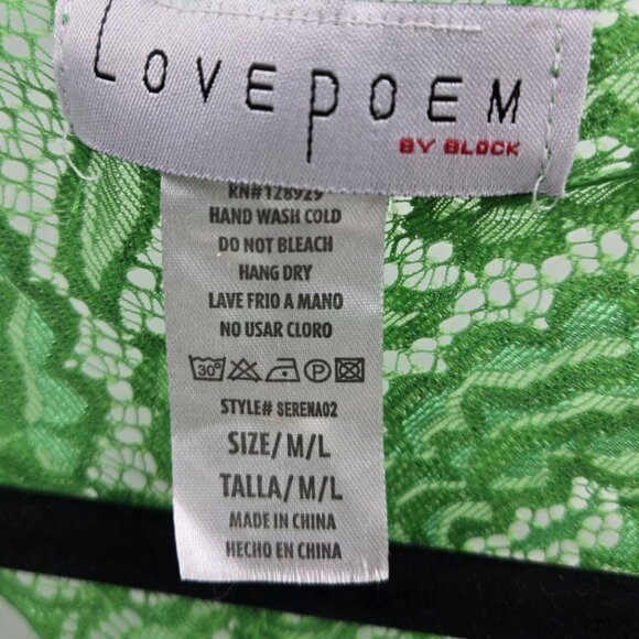 Lovepoem by Block Neon Green Racerback Lace Bralette Cami Size Medium/Large - Picture 5 of 5